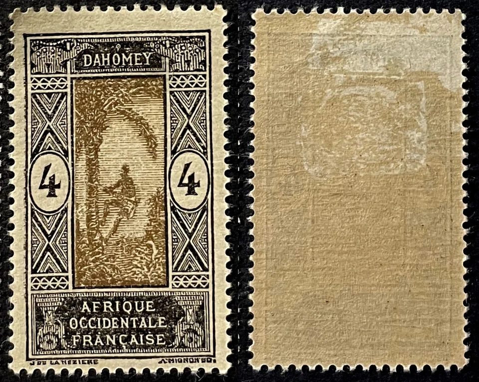 Dahomey 1913 4c Oil Palm Tree Sc-44 Black-Brown MLH OG #Br16 - US Seller - Image 1 of 1