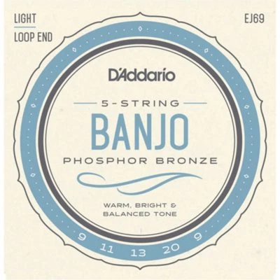 D'Addario EJ69 5-String Banjo Phosphor Bronze strings, 9-20 - Image 1 of 2