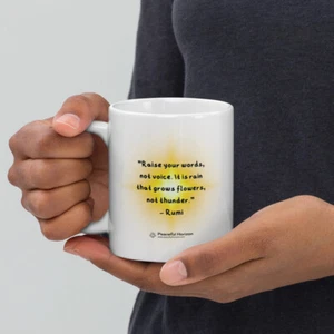 Rumi Quote Coffee Mug Premium Quality Ceramic Gift Raise Words Peaceful Horizon - Picture 1 of 5