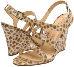 Kate Spade Size 7 Cindy Patent Leather Wedge Multicolor Sandals Shoes - Picture 1 of 1