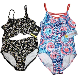 Cat & Jack Art Class Girls Sz 8 Swimsuit Lot 1pc Daisy Flowers Tie Dye Swim NWT - Picture 1 of 4