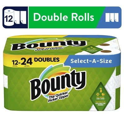 BRANDED NEW Select-a-Size Paper Towels, 12 Double Rolls, White