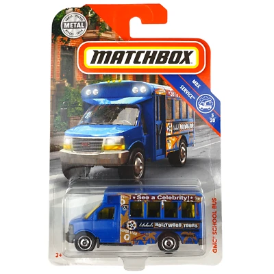 Matchbox GMC School Bus MBX Service Celebrity Blue 18/125 2018 NEW Sent In Box - Image 1 of 4