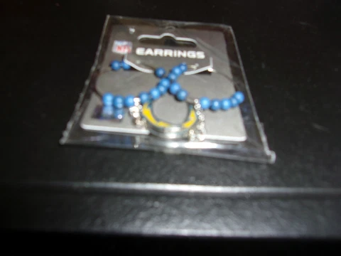 San Diego Chargers  Beaded Hoop  Earrings Great Stocking Stuffer Cover