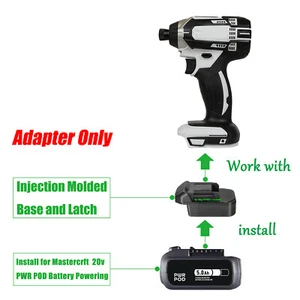 Adattatore per Mastercraft 20v PWR POD batteria a per strumento Makita 18 V (solo adattatore) - Foto 1 di 7