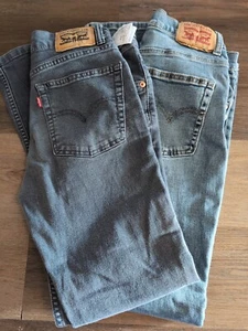 Levi's 512 Jeans Youth Size 16 Reg (28x28) 2 Pairs! 1 Grey, 1 Blue! - Picture 1 of 7