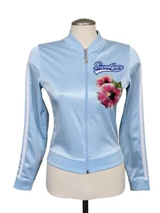 Sweetface JLo Y2K Track Jacket Size S Baby Blue Jennifer Lopez Athleisure Lined - Picture 1 of 8