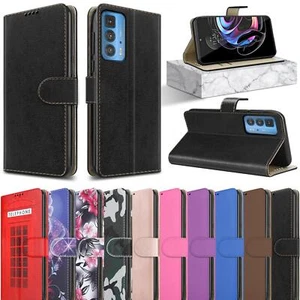 For Motorola Edge 30 20 Pro Lite 5G Case Slim Leather Wallet Stand Phone Cover - Picture 1 of 21