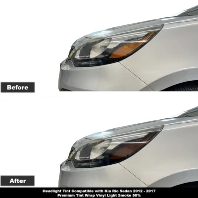Crux Moto Headlight Tint Light Smoke 50% for 2012 – 2017 Kia Rio Sedan - Image 1 of 4