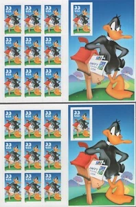 SC# 3306-3307- 33¢ Daffy Duck Booklets of 10 Stamps -3307-10th Stamp Imperforate - Picture 1 of 1