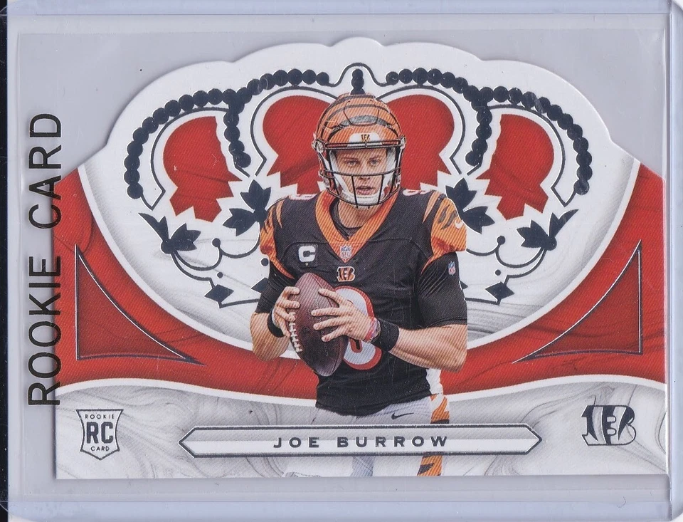 JOE BURROW ROOKIE CARD 2020 Crown Royale RARE DIE-CUT $$ RC Football BENGALS! - Image 1 of 2