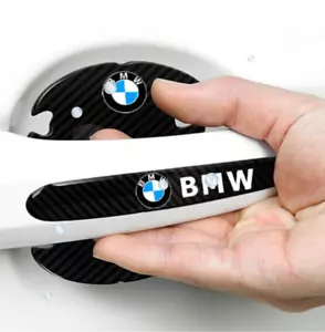 8pcs Carbon Fiber Black Car Door Handle Bowl Anti-Scratch Sticker for BMW New - Picture 1 of 10
