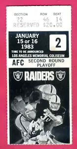 JETS WIN! RARE 1/15/83 RAIDERS/JETS PLAYOFF TICKET STUB-MARCUS ALLEN - Picture 1 of 1