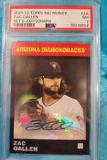 2021 Topps 582 Montgomery Club Set 5 Auto Zac Gallen #2A Auto PSA 7
