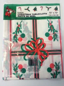 Vintage New Christmas Plastic Table Cover 52"x72" Tablecloth - Bild 1 von 4
