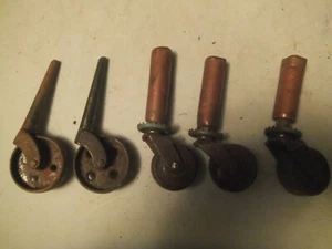 5 Antique Casters all in Good Shape - Picture 1 of 3