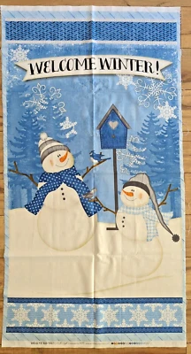Welcome Winter Snowmen Fabric Panel 23x44 Wilmington Prints Jennifer Pugh - Image 1 of 3