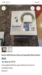 Kemier Collapsible Silicone Water Bottle Type S5-Pro 750 ml (25 oz) - Picture 1 of 1