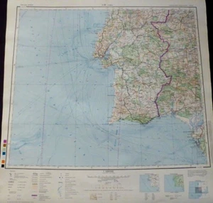 Landkarte Militärkarte DDR, J-29 Lissabon / Lisboa in Portugal, MDI MNV 1965 - Bild 1 von 3