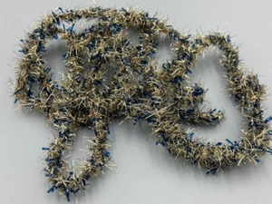 Antigua GUIRNALDA DE OROPEL AZUL Y PLATA NAVIDAD para árbol de plumas 65 pulgadas VICTORIANA - Imagen 1 de 7