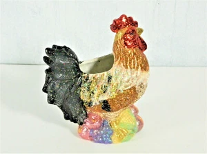 Rooster Vase with Glitter One of a Kind - Picture 1 of 8