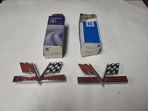 NOS GM 1965 1966 1967 Corvette Impala 427 Turbo Jet Flags Pair 3878607 - Bild 1 von 5