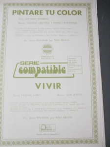 Partituras / Cancionero - Nino Bravo ( Pintare Tu Color & Vivir ) Originales - Imagen 1 de 4