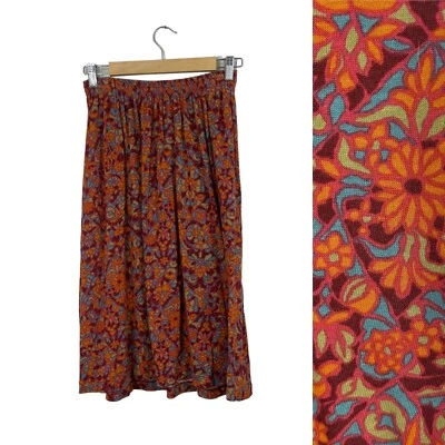 Falda pequeña vintage LL Bean línea A rodilla debajo de la rodilla cintura elástica retro para mujer Foto 1 de 4