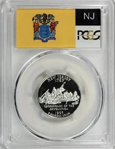 1999-S Silver Washington Quarter - New Jersey - PCGS PR70DCAM - Flag Series - Picture 1 of 2