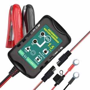 6V 12V 1.5A Trickle Battery Charger, Universal Power Battery Maintainer for Car, - Bild 1 von 7
