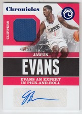 2017-18 Panini Chronicles Signature Swatches Blue #16 Jawun Evans /99 