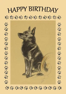 SCHIPPERKE SITTING DOG BIRTHDAY GREETINGS NOTE CARD - Foto 1 di 1