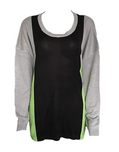 Damen Pullover Langarm Schwarz/Grün/Grau Gr. 44 46 48 50 52 - Picture 1 of 1