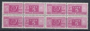 1955-79 ITALIA PACCHI POSTALI 5 LIRE QUARTINA MNH ** - RR10409 - Picture 1 of 1