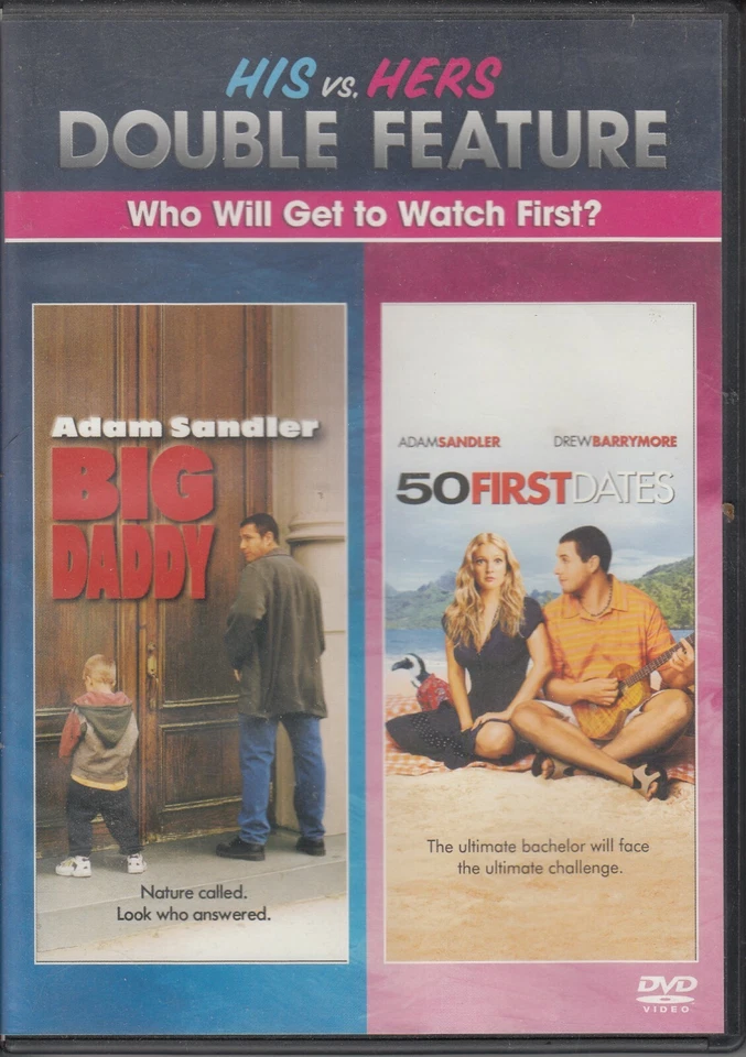 DVD x 2 Adam Sandler His vs Hers Double Feature - BIG DADDY + 50 FIRST DATES  - Image 1 of 1