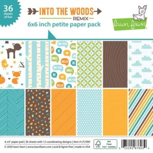 Lawn Fawn, into the woods remix petite paper pack, 6"x6" / 15,2x15,2cm, Block 36 - Picture 1 of 13