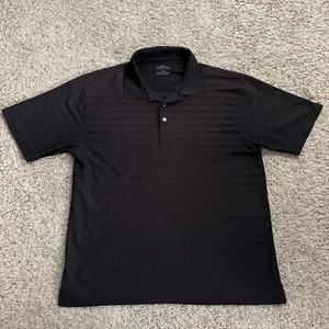 PGA Black Tour Polo Golf Shirt Mens XL Short Sleeve Stripes Collar With Buttons - Picture 1 of 9