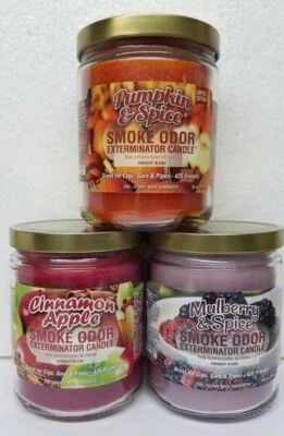 Smoke Odor Exterminator 13 oz Jar Pumpkin & Spice Assortment Set of (3) Candles - Image 1 of 4