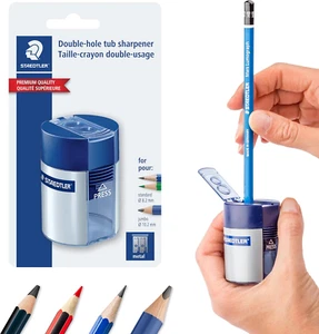 STAEDTLER Pencil Sharpener with 2 Holes - Dual Size Manual Sharpener for Standar - Picture 1 of 12