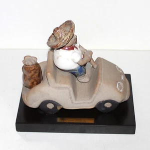 Rodo Padilla sculpture figure Golf Cart Man Athletes Mexico folk art stoneware - Picture 1 of 15