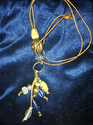 The Limited (Hecho en India) Collar de Cuero Gran Cuentas Corcho Colgante Boho 28" Foto 1 de 4