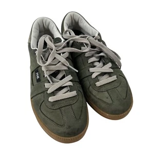 P448 Monza Italian Leather Sneakers us10/ eu 41 Olive Green Low Top Lace Up - Picture 1 of 9