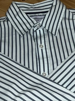 Camisa de vestir Croft & Barrow para hombre calce clásico ejecutiva 100 % algodón azul a rayas nueva con etiquetas Foto 1 de 4