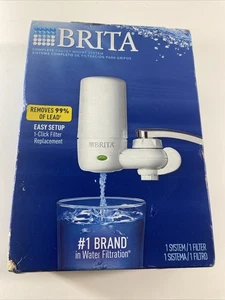 Brita Filtro Acqua Completo Montaggio Rubinetto Sistema di Filtrazione Acqua per Rubinetto, Bianco - Foto 1 di 2