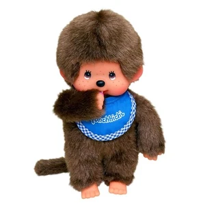 Monchhichi personaggio peluche ragazzo con bavaglino blu/marrone 20 cm - 255040 - Foto 1 di 4