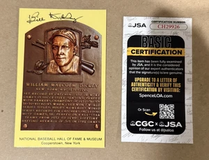 BILL DICKEY SIGNED AUTOGRAPHED HOF PLAQUE POSTCARD CARD NEW YORK YANKEES JSA - Picture 1 of 1