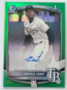 Maykel Coret 2025 Bowman Chrome Green Refractor AUTO 1st Bowman #1/99 #CPA-MC - Bild 1 von 2