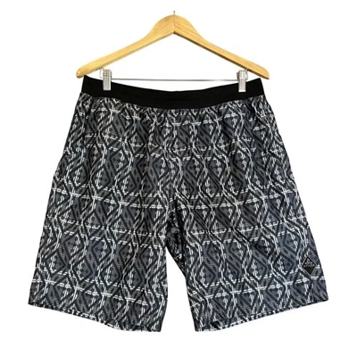 Pantalones Cortos PrAna Mojo Para Hombre Grandes Gris Estampado Abstracto 10" Pull On UPF 50 Secado Rápido Foto 1 de 4