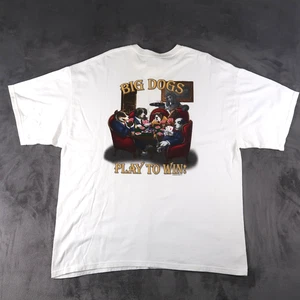 Vintage Y2K 2004 The Big Dogs Play to Win T Shirt Size 2XL XXL White - Picture 1 of 13