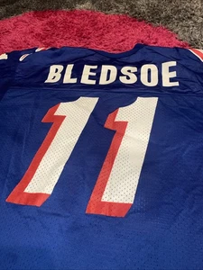 Camiseta deportiva vintage de los 90 New England Patriots Drew Bledsoe campeón estadio NFL talla 40 - Imagen 1 de 7